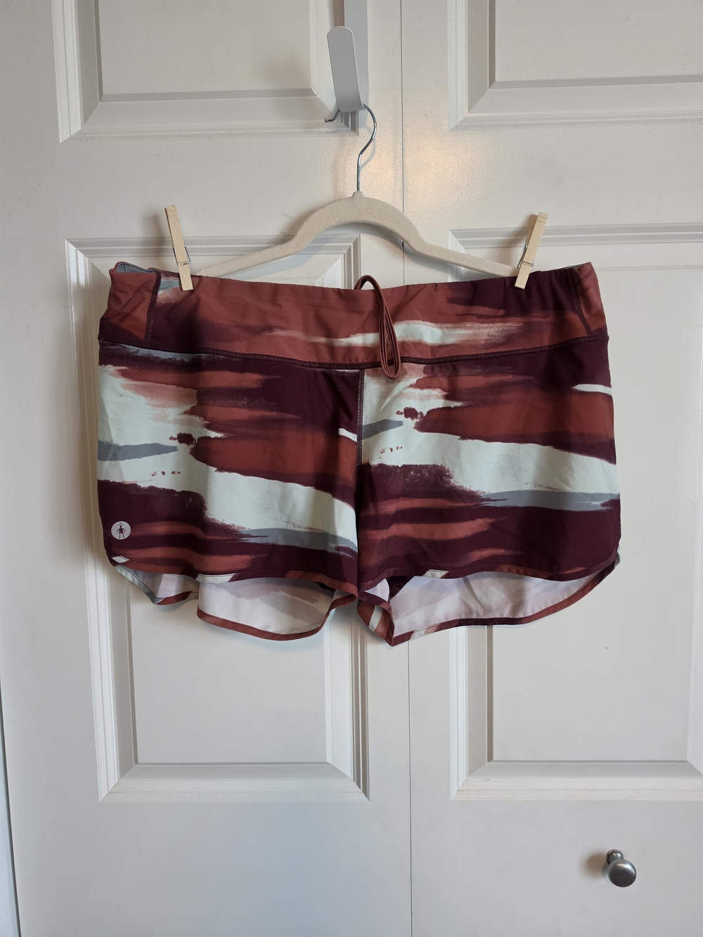 Smartwool Women's Athletic Shorts in Maroon, Rust, Cream
